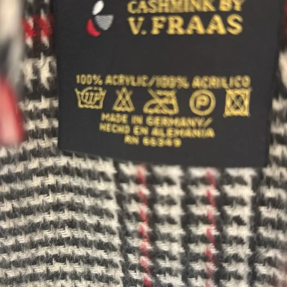 V. FRAAS Black and Red Checkered Scarf